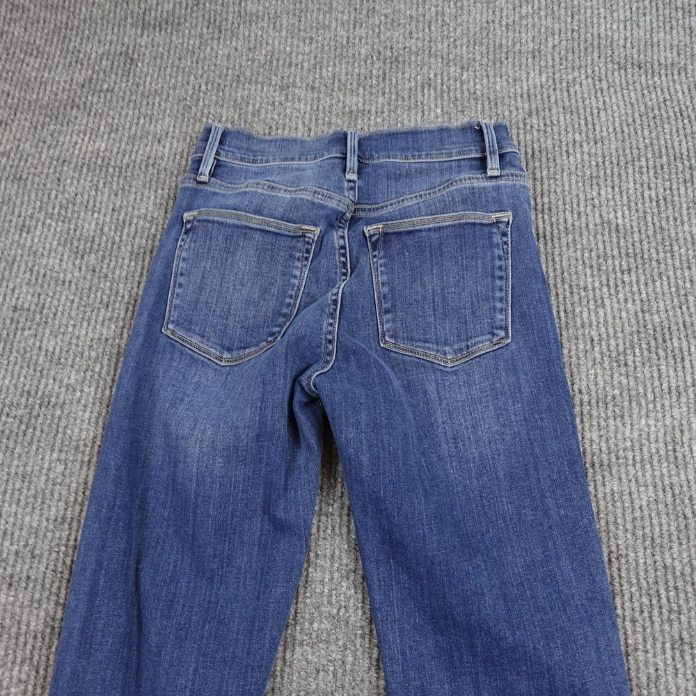 Frame Le High Straight Jeans Womens 26 Blue High Rise Distressed Raw Hem Denim - Picture 7 of 11